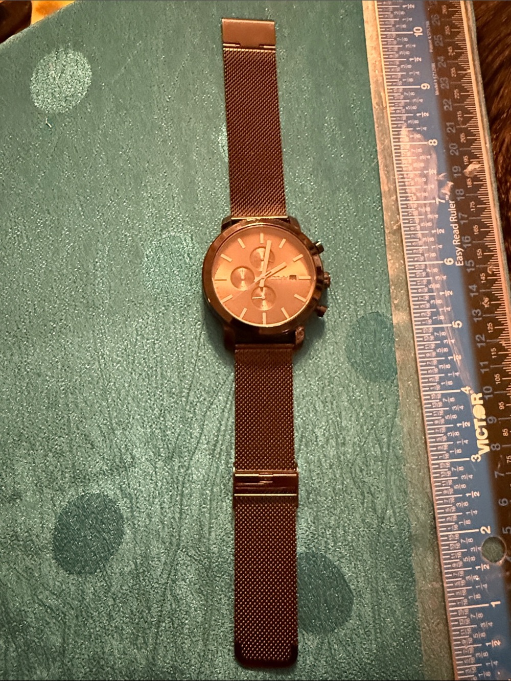Chronometer Men's Stainless Mesh Strap Watch - Brown Dial - Picture 2 of 2